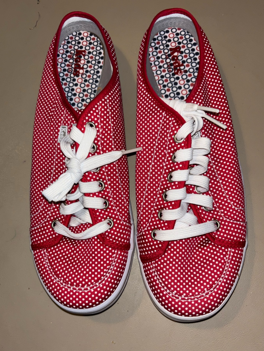 Keds Red Polka Dot Canvas Sneakers with White Laces